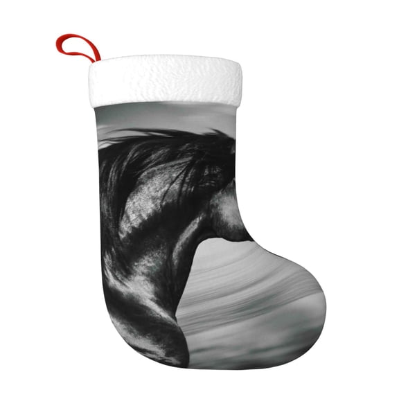 Fuzoiu Running Horse Print Christmas Stockings, Party Supplies & Kids Gifts,Big Xmas Stockings Decoration for Family Decorations Hanging Ornament for Xmas Holiday Party