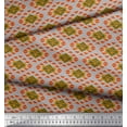 thumbnail image 2 of Soimoi Gray Cotton Cambric Fabric Stripe & Diamond Geometric Print Fabric by the Yard 42 Inch Wide, 2 of 3