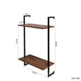 thumbnail image 5 of Noble House Kova 39" Metal Storage Wall Shelves, 3-Tier and 2-Tier Set with Hooks, Wooden Display Organizer, Walnut, 5 of 12