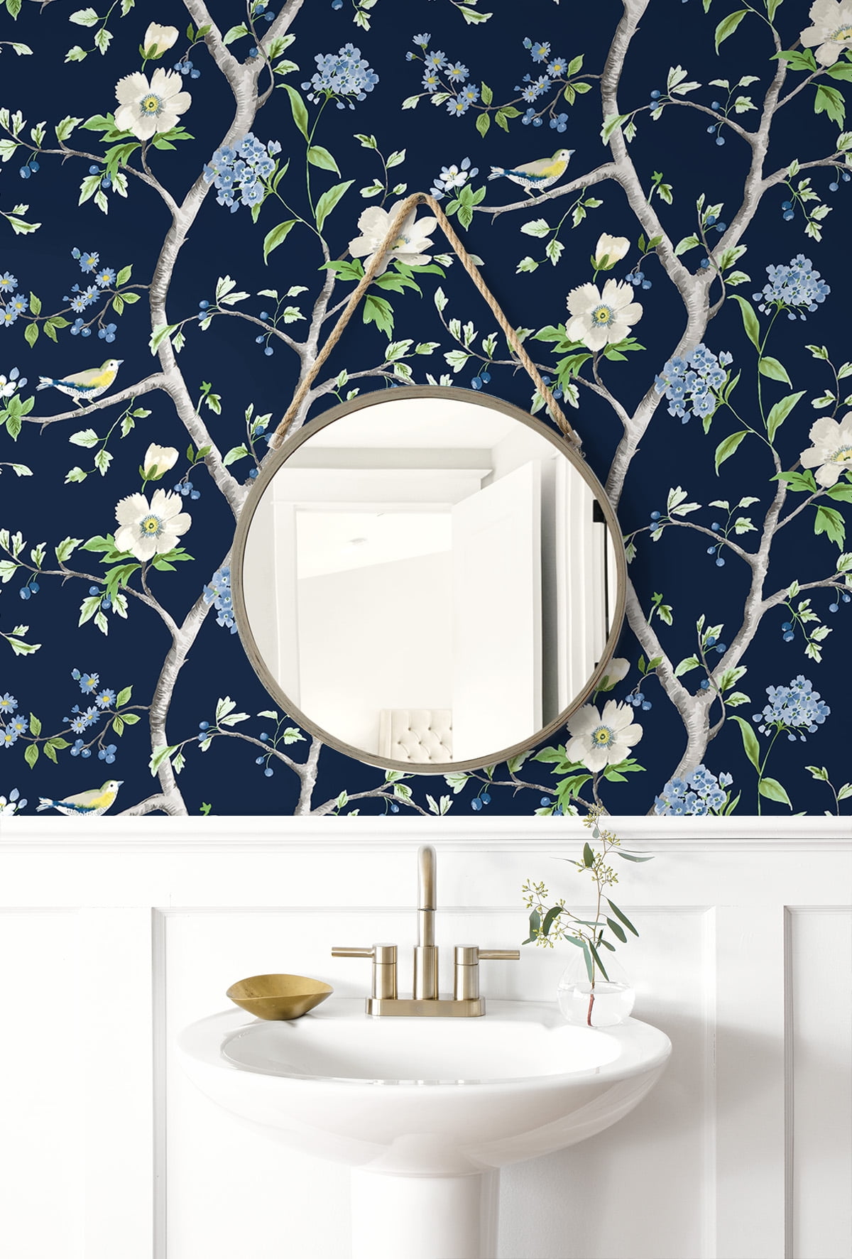 Lillian August Floral Trail Peel and Stick Wallpaper