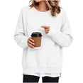 thumbnail image 3 of FAIWAD Crew Neck Sweatshirts Women Long Sleeve Side Slits Pullover Tops Loose Layered Sweatshirts, 3 of 7