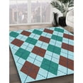 thumbnail image 3 of Ahgly Company Machine Washable Indoor Round Transitional Tron Blue Area Rugs, 6' Round, 3 of 7