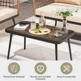 thumbnail image 6 of LAUSAINT HOME 4 Pieces Outdoor Conversation Sets, Patio Metal Frame Sofa with Wood Loveseat and Coffee Table, Beige Cushions, 6 of 10
