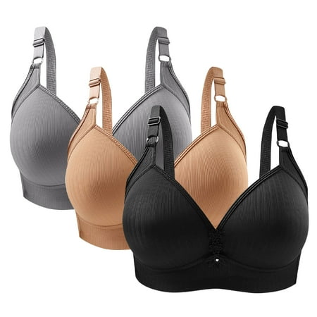 ameIAEA 3 Pack Bras for Women Wireless Push Up Bralette Full Coverage Wire Free Comfort Everyday Bra