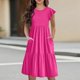 thumbnail image 2 of Teen Girls Dresses Casual Summer Midi Dress with Pockets Short Sleeve Loose Fit Flowy Sundress for Beach Party ,Sie:140, 2 of 9