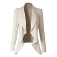 thumbnail image 3 of MixMatchy Women's [Made in USA] Solid Formal Style Open Front Long Sleeves Blazer (S-3X), 3 of 4