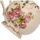 thumbnail image 4 of Juego de taza y platillo de té, 8 oz. Taza de café de porcelana marfil, juego de taza de té de cerámica floral vintage con platillo y cuchara., 4 of 5