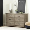 thumbnail image 1 of South Shore Tassio 6-Drawer Dresser for Adult, in Weathered Oak, 1 of 11