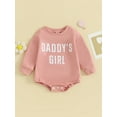 thumbnail image 2 of Bagilaanoe Baby Girl Oversized Romper Sweatshirt Newborn Long Sleeve Bodysuits Letter Print Pullover 3M 6M 12M 18M 24M Infant Casual Tee Tops, 2 of 9