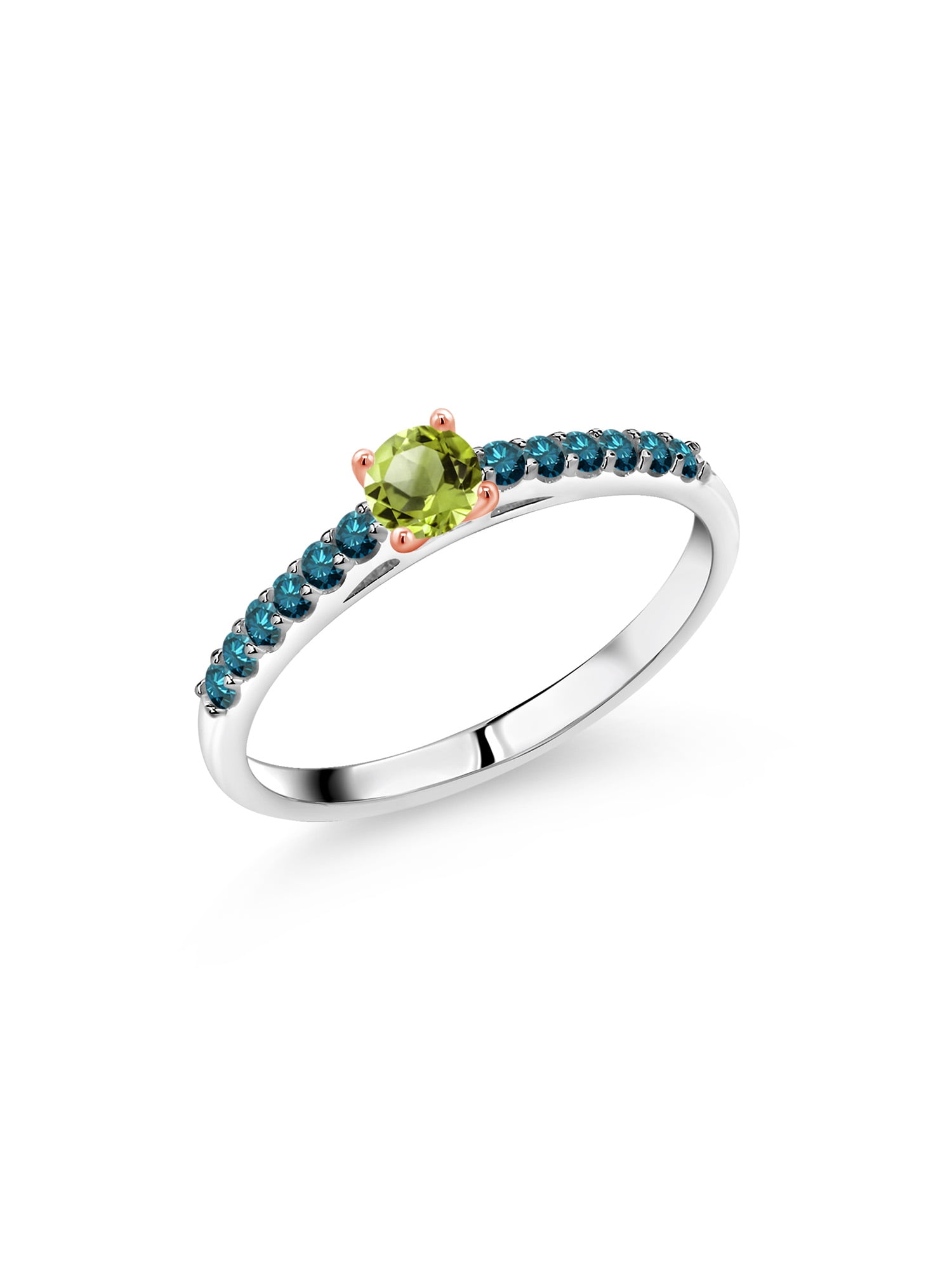 Gem Stone King 925 Sterling Silver Green Peridot 3-Stone Ring for Women 2.11 Ct Oval Gemstone Birthstone, Available in size 5, 6, 7, 8, 9
