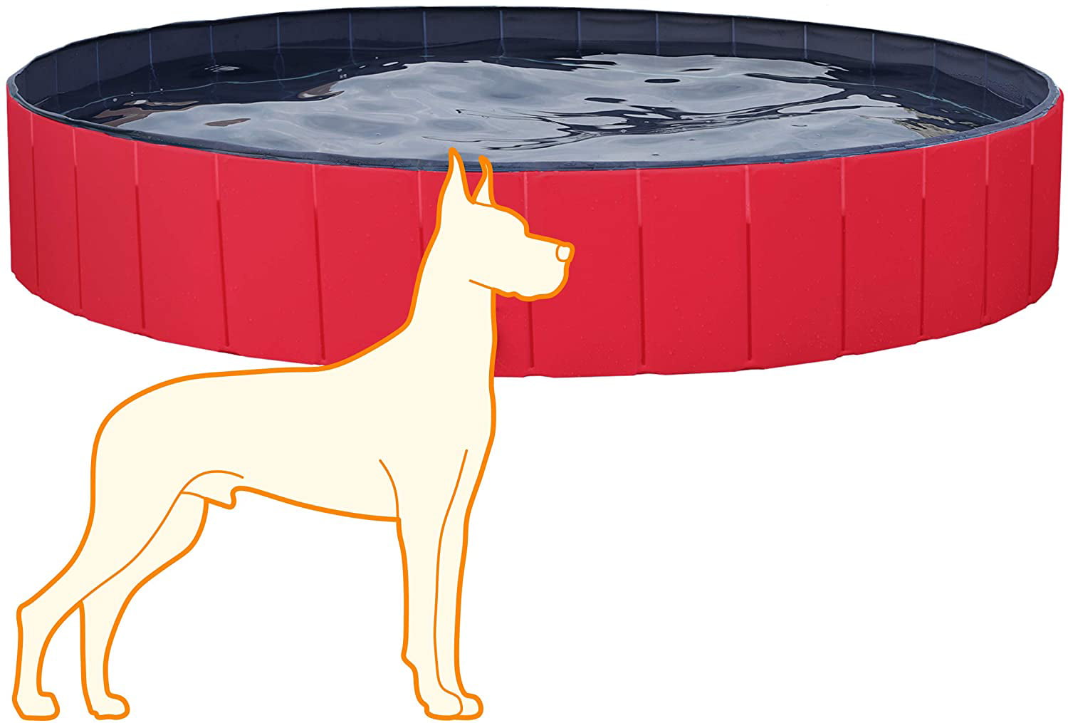 63 Inch Large Foldable Portable Dog Pool Collapsible Pet Bathing 