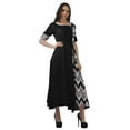 thumbnail image 3 of Moomaya Robe Midi à Manches Courtes en Viscose Imprimée pour Femmes, Taille à Cordon de Serrage, 3 of 4