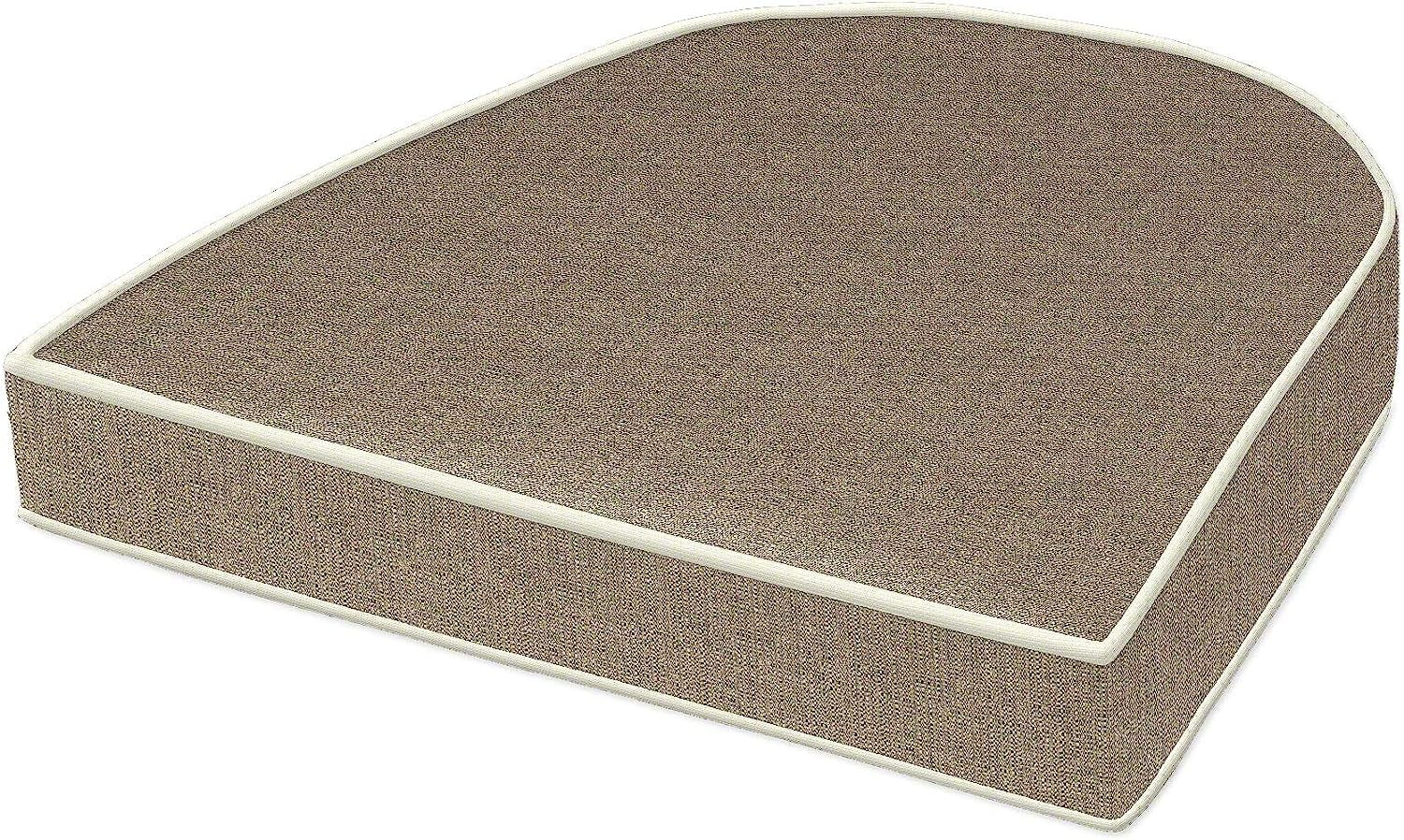 18" X 16" X 3" Sunbrella Rounded Back Chair Cushion (Sunbrella Linen