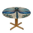 thumbnail image 3 of PIKWEEK  Dragonfly Round Fitted Tablecloth  Fitted Table Cloth for Round Table Waterproof Wipeable Round Elastic Table Cloth Circular Table Cover with Elastic Edge, 3 of 7
