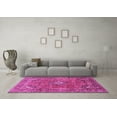 thumbnail image 3 of Ahgly Company Indoor Square Medallion Pink Traditional Area Rugs, 7' Square, 3 of 4