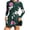 Green, variant on Womens Rash Guard Long Sleeve Zipper Two Piece Swimsuits Dress Built in Bra Swim Shirts with Shorts Bathing Suit