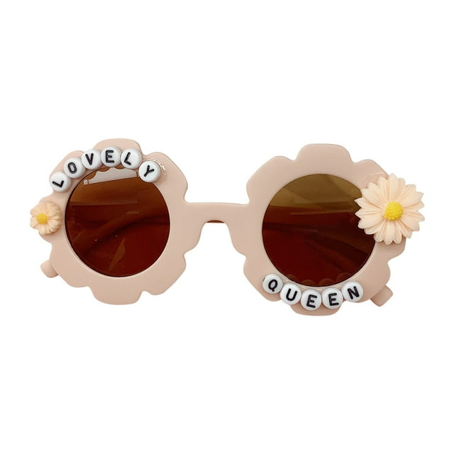 Gafas de sol para niños | Marco de flores moderno con espejo | Lentes de resina de colores para bebés, ideal para viajes, fiestas de cumpleaños, regalos | Montura de plástico ligera y duradera | Boni