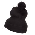 thumbnail image 2 of Chess Piece Knight Embroidered Pom Beanie - Black OSFM, 2 of 5