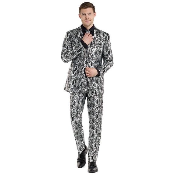 OppoSuits Men's Suits Silver Snake - US 42 Silver