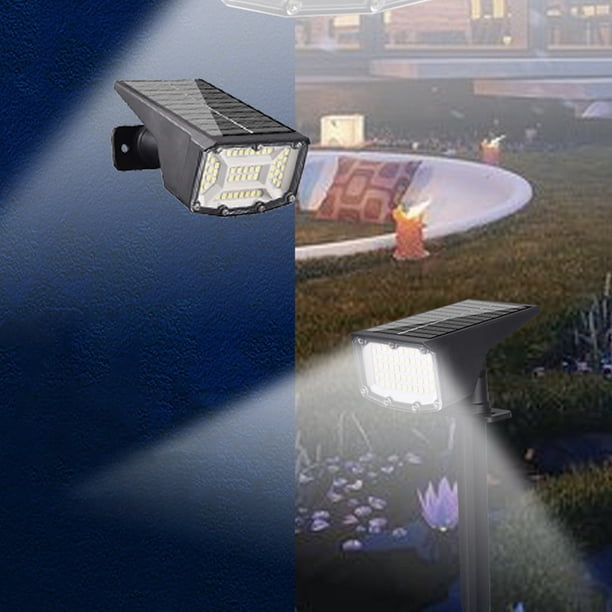 Focos solares exteriores - 50 luces inalámbricas LED para jardines con 3 modos, impermeables IP65 para jardín, jardín, patio, pasarela (1 pack, negro)