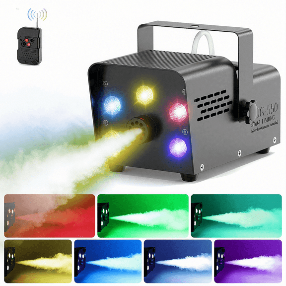 Wondnuga Easter Fog Machine 550W 3-in-one RGB Light Beads Smoke Machine Remote Control for Halloween Party Wedding