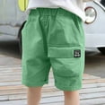 thumbnail image 2 of Yindaity Kids Basketball Shorts Boys Boys' Coastline Pull-on Chino Shorts(Green,5-6 Years), 2 of 7