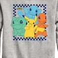 thumbnail image 3 of Pokémon - Friends Retro Checkered - Youth Crewneck Fleece Sweatshirt, 3 of 5