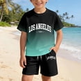 thumbnail image 5 of Jamsmile Toddler Girls Sets Athletic Sportswear Gradient Letter Print Tshirts With Shorts Summer 2 Piece Teens Girls Tracksuits, 5 of 5