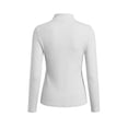 thumbnail image 6 of Fnooota Women's Thermal Tops, Slim Fit Mock Neck Stretchy Long Sleeve Layering Undershirts White Size L, 6 of 6