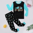 thumbnail image 4 of Pyjamas de Noël pour Garçons, Col Rond, Manches Longues, Confortables, Ensemble Haut et Pantalon, Imprimé Vert Menthe, 8-9 Ans, 4 of 5