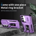 thumbnail image 3 of Allytech Rugged Case for Samsung Galaxy A25 5G, [Slide Camera Cover] [360° Rotating Kickstand] [Military Protection] [Magnetic Car Mount] Non-Slip Anti-Scratch Shockproof Heavy Duty Case - Purple, 3 of 8