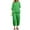 Green, variant on LYXSSBYX 2 Piece Outfit for Women Fall Women's Casual and Fashionable Solid Color Round Neck Five Quarter Sleeve Top Wide Leg Long Pants Set