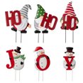 thumbnail image 4 of Letrero navideño de gnomo HOHOHO de doble cara con estacas de metal para exteriores, 4 of 9