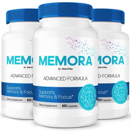 (3 Pack) Memora – Daily Formula with a Natural Blend to Help Maintain Focus, Memory & Concentration | Clean, Gentle, Easy-to-Swallow Memory Prime Capsules for Everyday Sharpness (180 Capsules)