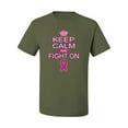 thumbnail image 2 of Keep Calm and Fight On Breast Cancer Awareness Men's Graphic T-Shirt, Military Green, X-Large, 2 of 3