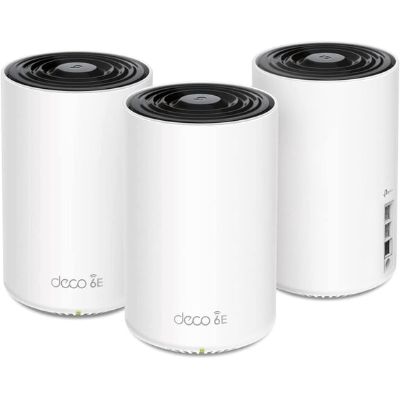 Restored: TP-Link Deco AXE5400 Tri-Band WiFi 6E Mesh System(Deco XE75 Pro) - 2.5G WAN/LAN Port, Covers up to 7200 Sq.Ft, Replaces WiFi Router and Extender, AI-Driven Mesh, 3-Pack (Refurbished)