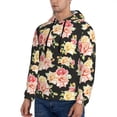 thumbnail image 3 of Wukai Rose Flowers Print Men Hoodies Fleece Sweatshirts Long Sleeve Sweaters Pullover Fall Outfits Winter Clothes-Large, 3 of 7