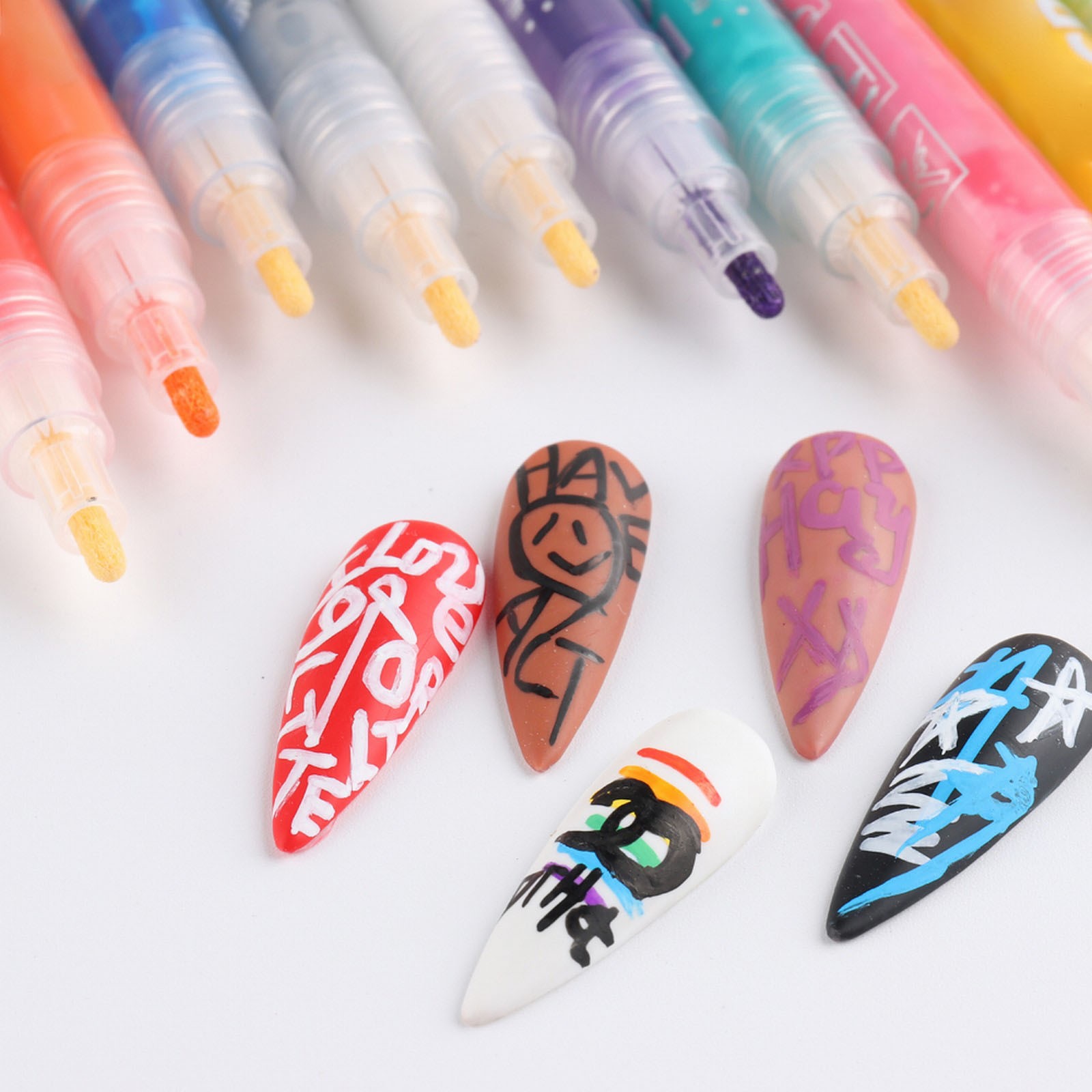 keusn nail pens 12 colors acrylic paint pens fine tip nail pens