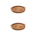 thumbnail image 1 of Bewildely Bandeja para servir de mimbre redonda tejida a mano, cesta para servir alimentos, bebidas, pan, 22 cm 2piezas 22 cm, 1 of 1