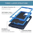 thumbnail image 3 of Starshop Galaxy S23 Plus case, With Tempered Glass Protector, Shockproof Protection Rugged Hybrid Drop Belt Clip Cover Blue, 3 of 5