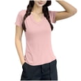 thumbnail image 6 of Thousandth Plus Size T-Shirt for Women Casual Modal Blouses Deep V-Neck Breathable Fitted Trendy Pullover Plain Short Sleeve Basic Slim Fit Tops, 6 of 7