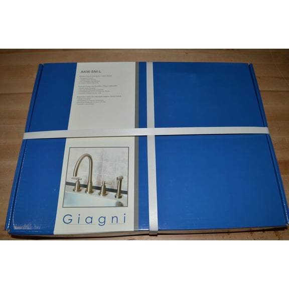 Giagni European 3-Hole Kitchen Faucet w/ Spray Satin Nickel, AKW-SNI-L