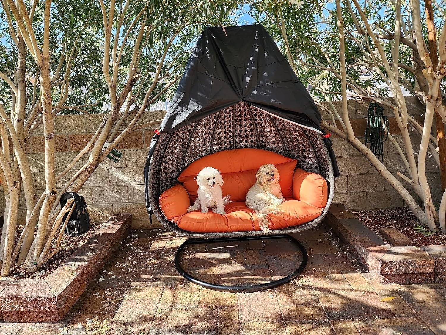 Egg Chair Cover,Patio Extra Large Double Egg Chair Cover for Outdoor Furniture, Heavy Duty Swing Hanging Egg Chair Cover Waterproof, Dust-Proof,91x80 Inches