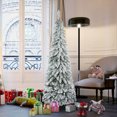 thumbnail image 2 of HOMCOM 6' Downswept Slim Snow Artificial Christmas Tree with Steel Base, 2 of 10
