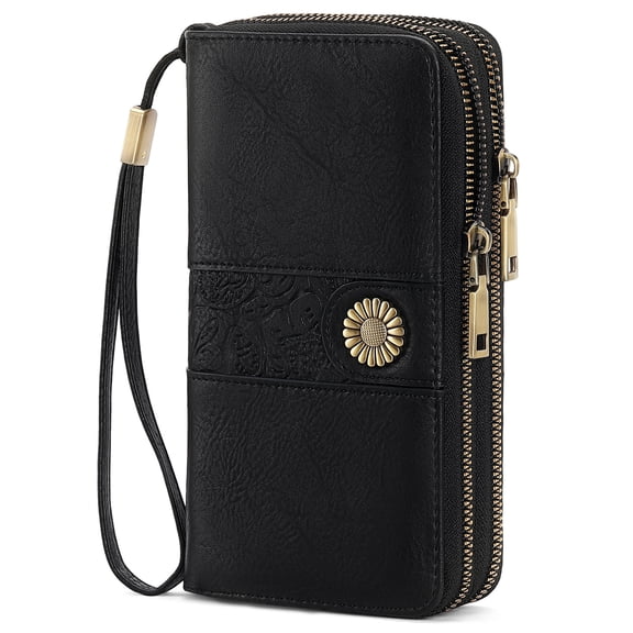 Wallets for Women Leather Large Capacity Credit Card Holder Bifold RFID Blocking for Women with Pocket ID Window