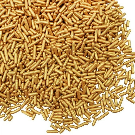 Gold Sprinkles 8 Ounce - Gold Colored Candy Jimmies For Formal Events_Graduations or Weddings-Perfect For Cupcakes or Cookies