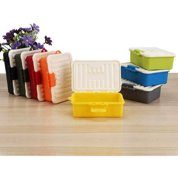 8 Color Lidded Storage Box 4.0X2.56X 1.18 inch(LxWxH) Mini Plastic  Organizer and Assorted Color Boxes Hold Crafts, Small Stationery Supplies,  Jewelry, Sewing and More 