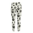 thumbnail image 6 of Renewold Black Paw Beige Leggings with Pockets for Women Ladies Athletic Pants Compression Leggings High Waisted Butt Lifting Printed Leggings Womens Preppy Leggings, M, 6 of 8