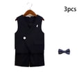 thumbnail image 2 of LYMAYTER Boys Formal Suit Set Kids Vest Shorts Outfit for Beach Wedding Graduation‌ 1Y-15Y, 2 of 8