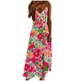 thumbnail image 2 of Ovzne Robes pour Femmes Robe de Plage Robes d'Été pour Femmes Robe Imprimée Sans Manches Col Rond Robe Décontractée Robes de Printemps Robe Imprimée Liquidation, 2 of 5